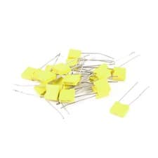 Image of 20 Pieces 100V 0.1uF 100NF 5% Radial Lead Box Type Correction Capacitors Yellow