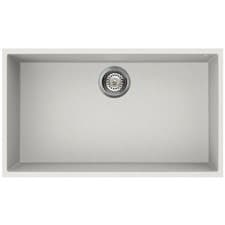 Image of Reginox Elleci Quadra Kitchen Sink Single Bowl White Granite Undermount Waste