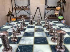 Image of Chess Set Antique British Handmade Wooden Board | Collector’s Decorative 🎁