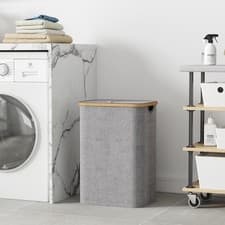 Image of Laundry Basket Bin Bag Hamper With Lid 80L Washing Basket Storage Blanket Basket