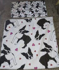 Image of NWOT Black White Boston Terrier Dog Duvet Cover Set w/ 2 Pillow Shams ~ Queen Sz