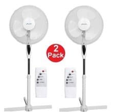 Image of 2pcs 16'' Fan Oscillating Pedestal 3 Speed Floor Standing Cool Remote + Timer