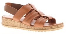 Image of Hush Puppies Womens Sandals Eden Leather Elasticated tan UK Size