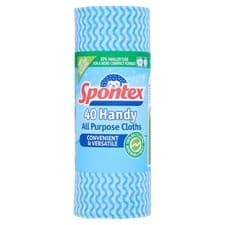 Image of Spontex 40 Handy All Purpose Cleaning Cloths on a Roll