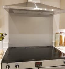 Image of Kitchen Splash Back Silver Aluminium Composite