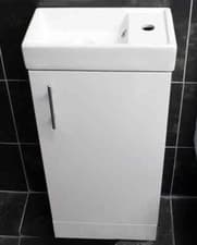 Image of 400mm Cloakroom Basin Unit Sink Cupboard + Toilet Set Bathroom Suite + Tap