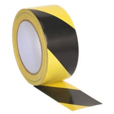 Image of Sealey Hazard Warning Tape 50mm x 33m Black/Yellow - HWTBY