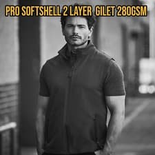 Image of Pro RTX Mens Pro 2 Layer Showerproof Windproof Softshell Workwear Uniform Gilet