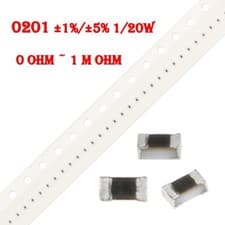 Image of SMD Resistors Resistance Design 0201 ±1%/±5% 1/20W Values Selectable Resistor