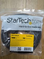 Image of StarTech 5M DVI to VGA Display Monitor Cable (DVIVGAMM5M). Black, New.