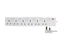 Image of Individually Switched Mains Extension Lead 6 Gang Way 1 Meter 13Amp Extension