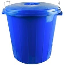 Image of 35L Garden Rubbish Waste Bin Locking Lid Kitchen Dustbin Home Heavy Duty Blue