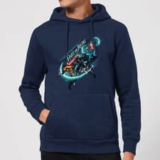 Image of Official DC Comics Aquaman Fight for Justice Adults Hoodie Navy