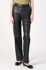 Image of Only Onlidina Straight Leg High Waist Faux Leather Trousers, Black, Size M