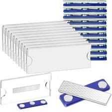 Image of Magnetic Name Dadges, 10Pcs Badge Holder, Pack of 10, Blue 