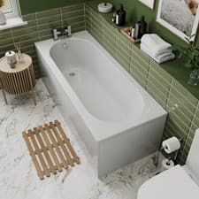 Image of Single Ended Curved Bath - 1700 x 700mm Acrylic Bathroom Bathroom