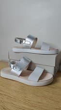 Image of Clarks "Botanic Rose" Slingback Silver Combi Sandals *FREEPOST* Size UK6.5D