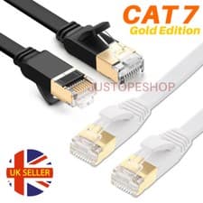 Image of CAT7 Network Ethernet Cable Flat RJ45 SSTP 10Gbps Gigabit Ultra-Thin Patch LAN