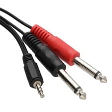 Image of 5m 3.5mm Stereo Jack to 2 x 6.3mm Mono Jacks Audio Cable Lead