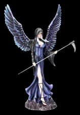 Image of Dark Angel Figurine - Dark Mercy With Scythe Blue Fantasy Decorative Figures