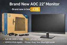 Image of brand new, boxed AOC 22B2H 21.5” Full HD Monitor