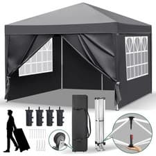 Image of Pop-up Gazebo 3x3m Ez One-Push-To-Lock Setup Canopy Tent w/Wheeled Bag Outdoors