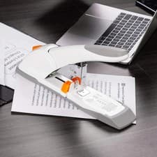 Image of Amazon Basics Heavy-Duty Stapler for 130 Sheets White Office Use