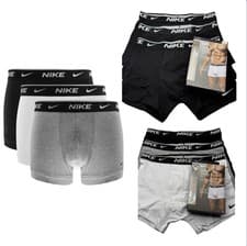 Image of Nike 3-Pack Men’s Cotton Stretch Trunks | Black Boxer Briefs Underwear M-XL