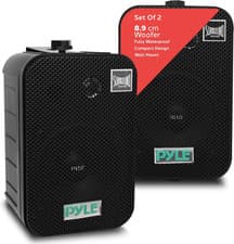 Image of Dual Waterproof Outdoor Speaker System, 9Cm Pair of Weatherproof Wall / Ceiling 