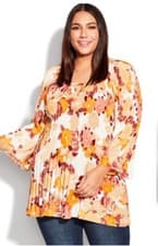 Image of Evans Top Size 18 Fairview Pleated Blouse NEW With Tag