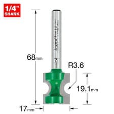 Image of Trend CRAFTPRO Staff Bead Router Cutter 3.6mm 19.1mm 1/4"