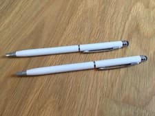 Image of BIC® Sleek Stylus Biro/Ball/Pen WhiteBarrel, Capactive Touchscreen, Blue Ink X2