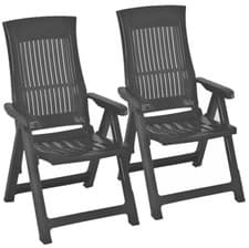 Image of Folding Garden Lounger Chair 5 Multi Reclining Positions Outdoor Dining Chairs