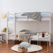 Image of 3FT Single Wooden Bunk Bed Kids Children Natural Pine Solid Wood Bed Frame