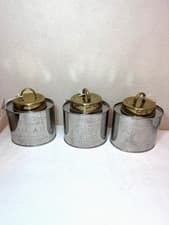 Image of New 3x metal storage tins complete set sugar, coffee, tea, Made in India brand