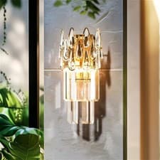 Image of Crystal Wall Lamp Luxury Hotel Study Corridor Aisle Bedroom Wall Light Fixtures