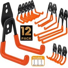 Image of 12Pack Garage Hooks Heavy Duty Wall Mount Utility Hooks Hangers for Garden Tools