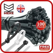 Image of Black Cable Ties Zip Ties Nylon Wraps Small Short Long Thin Thick Heavy Duty Tie