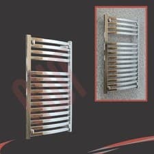 Image of Heated Towel Rail Radiator Warmer Chrome ELLIPSE 500mm(w) x 800mm(h) 1856 BTUs