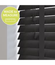 Image of Made to Measure Black Wooden Venetian Blind 50mm Slats With Tapes Custom Fit