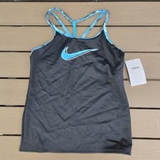 Image of NWT Nike Big Girl's Watercolor T-Crossback Tankini Top Athletic Swim Medium New