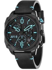 Image of AVI-8 Men's Watch AV-4052-05 Retrograde Hawker Hunter Lafayette Black Leathe...