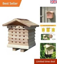 Image of Durable Solitary Bee Hive - Interactive Wooden Pollinator Habitat for Gardens