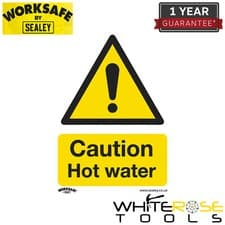 Image of Sealey Caution Hot Water Warning Safety Sign Self-Adhesive Vinyl Worksafe