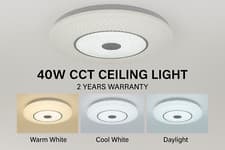 Image of Sparkling Flush Ceiling Light LED 40W CCT Selectable Flush Mount Round Acrylic