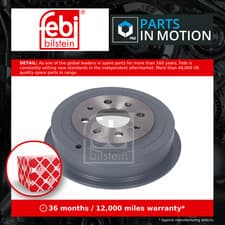 Image of 2x Brake Drums (Pair) fits VAUXHALL CORSA D 1.2 Rear 2006 on 203.2mm Set Febi