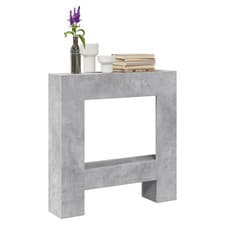 Image of Fireplace Surround Concrete Grey 81x18x82cm Engineered Wood Mantel Shelf LED Fit