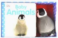 Image of NEW  BOX  DK BABY ANIMALS board book & TOY PENGUIN PLUSH gift set animal babies