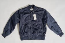 Image of Reigning Champ Econyl Satin Nylon Stadium Jacket Size Large Navy RC-4236 NWT