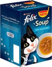 Image of Felix Soup Cat Food Fish Selection 6X48G (Pack of 8)